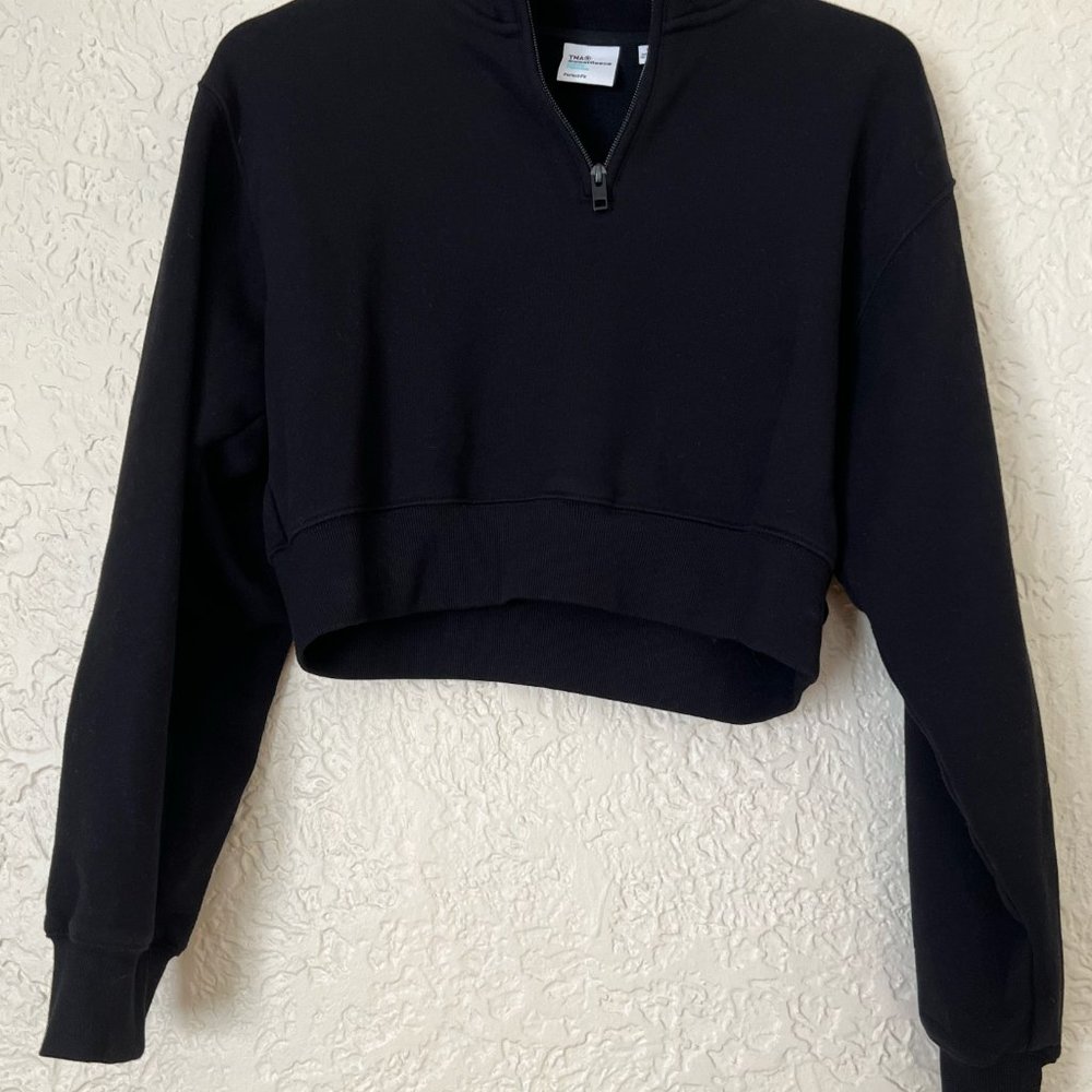 Tna COZY FLEECE PERFECT ¼ ZIP SWEATSHIRT - Size S / Black